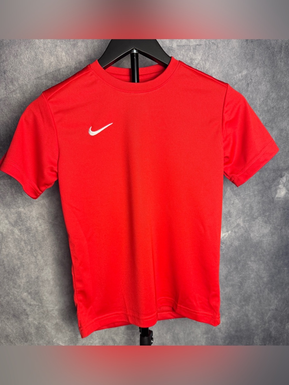 Nike Red Short Sleeve Dri-FIT Tee with White Swoosh